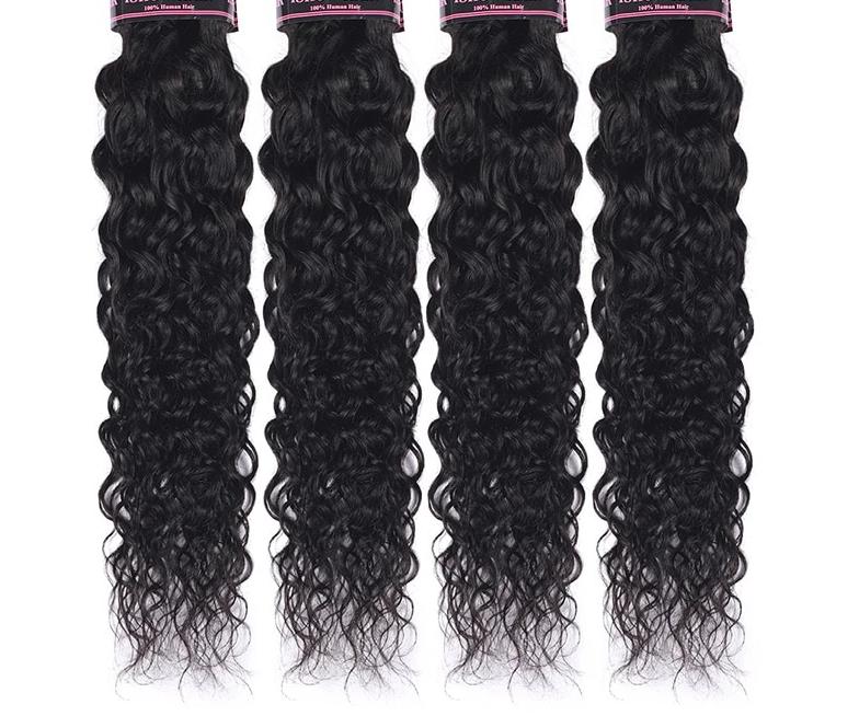 Mstar 4 Bundles Water Wave Human Hair Weave Bundles Natural Color Peruvian Hair Bundles Non Remy Hair Extensions No Tangle