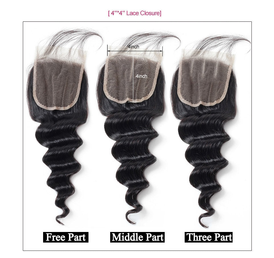 Mstar Loose Deep Wave Hair 3 Bundles With Closure Remy Hair Weave With Lace Closure Brazilian Human Hair Bundles With Closure