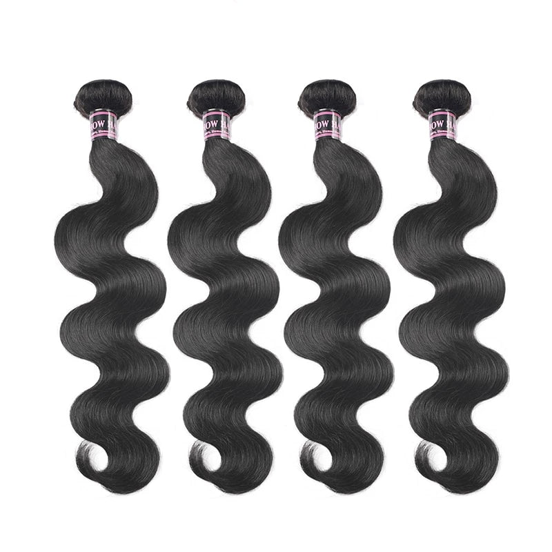 4 Bundles Body Wave Brazilian Hair Weave Bundles Mstar 100% Human Hair Bundles Deal Natural Color Non Remy Hair Weft Promotion