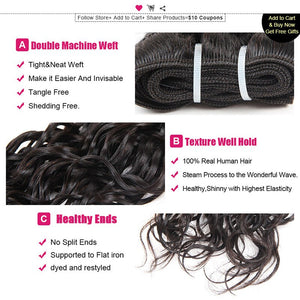 Mstar Peruvian Water Wave Human Hair Weave Bundles 1pc Natural Black Non Remy Hair Extensions Head Need 3 Or 4 Bundles