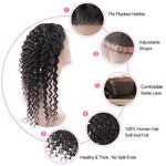 Mstar Indian Deep Wave With 360 Lace Frontal Non Remy Hair 130% Density Swiss Lace With Bleached Knots 100% Human Hair