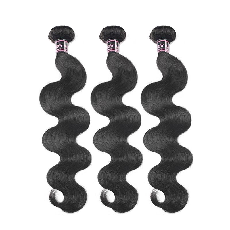 Mstar Indian Human Hair 3 Bundles Body Wave Hair Weave Bundles 300g Natural Color Non Remy Hair Extensions Can Be Dyed