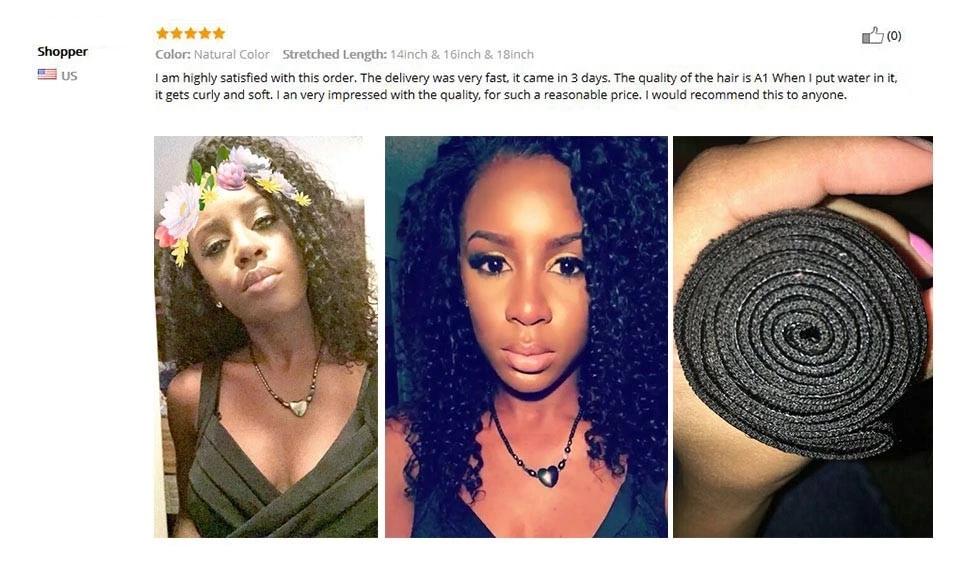 Mstar Malaysian Kinky Curly Bundles With Closure 4*4 Lace Closure With Baby Hairs Remy Human Hair Bundles With Closure Free Part