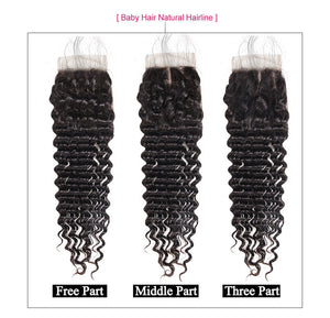 Mstar Deep Wave Bundles With Closure 3 Bundles Human Hair Bundles With Closure Remy Brazilian Hair Weave Bundles With Closure