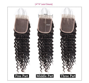 Mstar Deep Wave Bundles With Closure 3 Bundles Human Hair Bundles With Closure Remy Brazilian Hair Weave Bundles With Closure