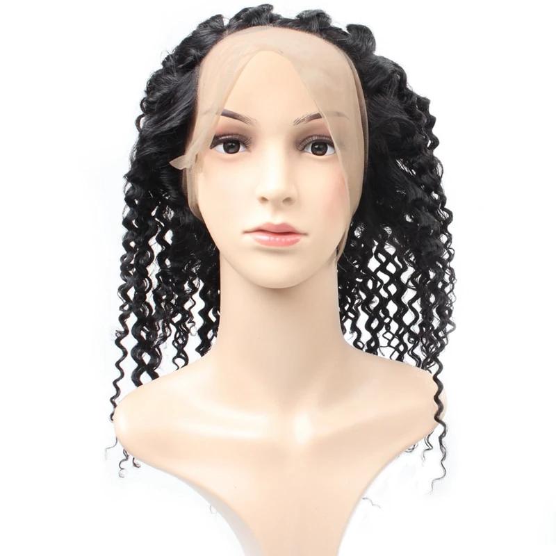 Mstar Brazilian Curly Hair 360 Lace Frontal Closure Afro Kinky Curly Natural Color Non Remy Human Hair Frontal with Baby Hair