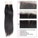 Mstar Brazilian Straight Hair Bundles With Closure Free Middle Three Part Human Hair 4 Bundles With Closure Non Remy Hair Weave