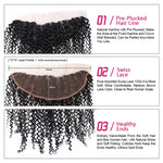 Mstar Malaysian Curly Frontal With Baby Hair 13X4 Ear to Ear Lace Frontal Closure Natural Black Non Remy Human Hair Lace Closure