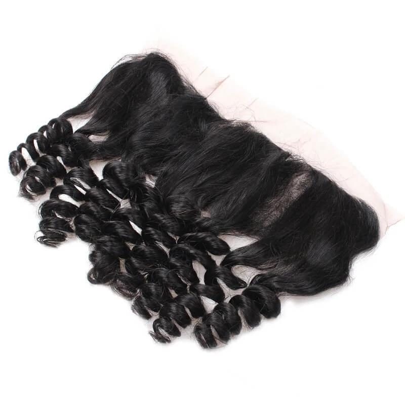 Mstar Brazilian Loose Wave Lace Frontal Pre Plucked Closure With Baby Hair 13*4 Ear To Ear Frontal Closure 100% Non Remy Hair