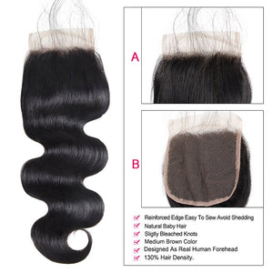 Mstar Hair 3 Bundles With Closure Body Wave Lace Closure With Baby Hair Malaysian Human Hair Weave With Closure Non Remy Hair