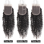 Mstar Mongolian Kinky Curly Lace Closure With Baby Hair 4*4  Non Remy Human Hair Closure Hand Tied 130% Density Free Shipping