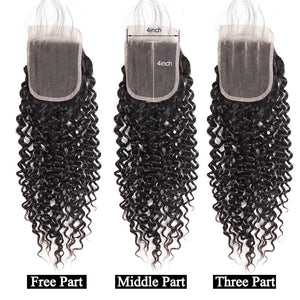 Mstar Mongolian Kinky Curly Lace Closure With Baby Hair 4*4  Non Remy Human Hair Closure Hand Tied 130% Density Free Shipping