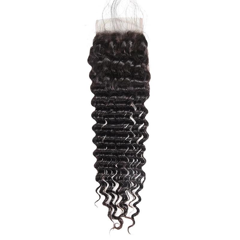 Mstar Indian Deep Wave Lace Closure 4*4 Human Hair Closure 130% Destiny Swiss Lace Non Remy Hair Closure Baby Hair Free Shipping