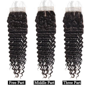 Mstar Indian Deep Wave Lace Closure 4*4 Human Hair Closure 130% Destiny Swiss Lace Non Remy Hair Closure Baby Hair Free Shipping