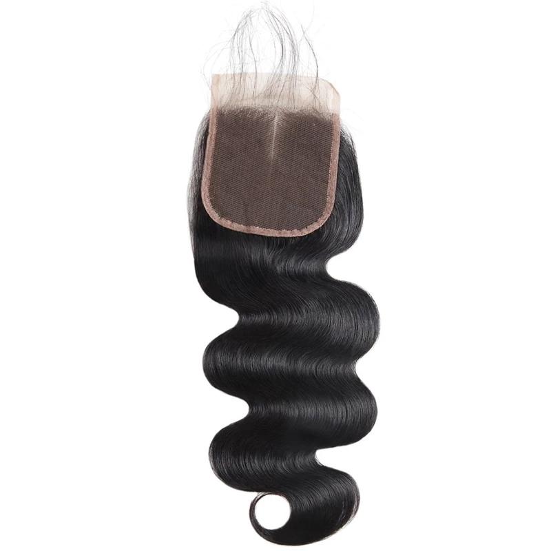 Mstar Hair Lace Closure Body Wave Indian Human Hair Free Middle Three Part 4*4 Swiss Lace Closure With Baby Hair Non Remy Hair