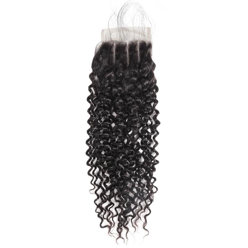 Mstar Malaysian Curly Hair 4*4 Lace Closure With Baby Hair Non Remy Hair Free Middle Three Part  Human Hair Free Shipping