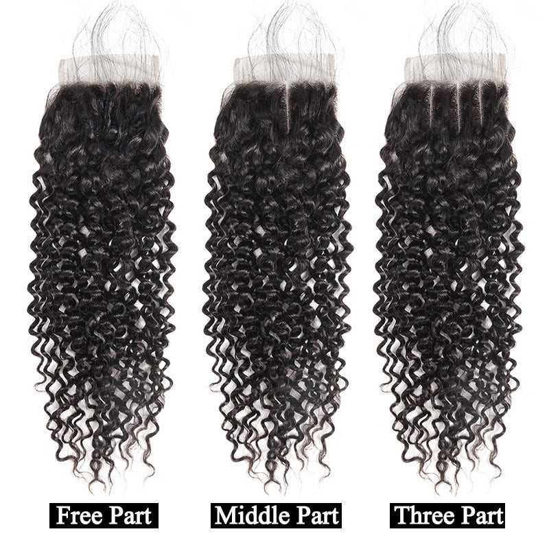 Mstar Malaysian Curly Hair 4*4 Lace Closure With Baby Hair Non Remy Hair Free Middle Three Part  Human Hair Free Shipping