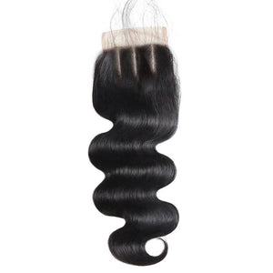 Mstar Hair Peruvian Body Wave Lace Closure Free Middle Three Part 8-20 Human Hair Natural Color Non Remy Hair Free Shipping