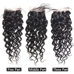 Mstar Indian Water Wave Lace Closure With Baby Hair 100% Human Hair 4x4  Swiss Lace Closure 130% Density Medium Brown