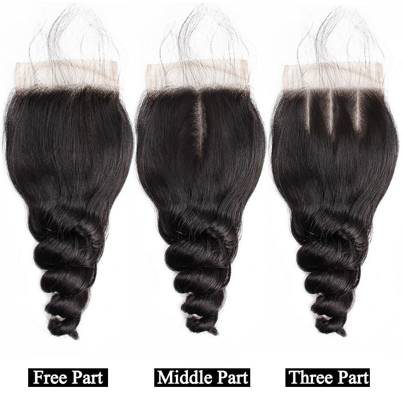 Mstar Indian Loose Wave Lace Closure With Baby Hair 4*4 Swiss Lace 100% Non Remy Human Hair Natural Color 8-20inches 1 Piece