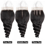 Mstar Indian Loose Wave Lace Closure With Baby Hair 4*4 Swiss Lace 100% Non Remy Human Hair Natural Color 8-20inches 1 Piece