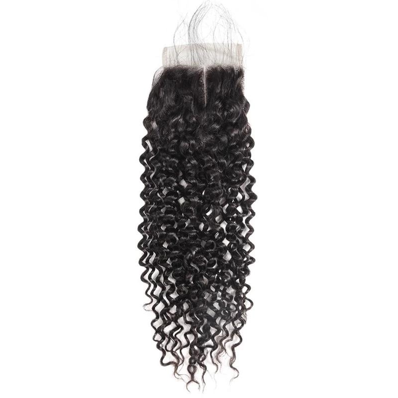 Mstar Indian Curly Hair Closure Human Hair Lace Closure Swiss Lace Non Remy Hair Closure With Baby Hair 130% Density Middle Part