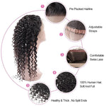 Mstar 360 Lace Frontal Brazilian Deep Wave Human Hair Free Part Pre-plucked Closure Swiss Lace Non Remy Hair 1Piece 8-20inch