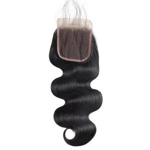 Mstar Hair Peruvian Body Wave Lace Closure Free Middle Three Part 8-20 Human Hair Natural Color Non Remy Hair Free Shipping