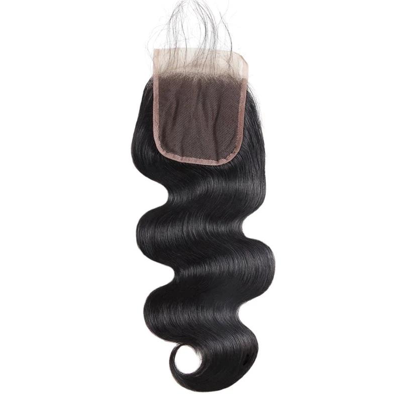 Mstar Hair 1 Piece Malaysian Body Wave Closure Non Remy Hair Lace Closures 4"x4" Swiss Lace Natural Human Hair Free Shipping