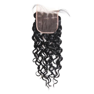 Mstar Malaysian Water Wave Lace Closure With Baby Hair 100% Human Hair Weave Free Middle Three Part Closure 1pc Non Remy Hair