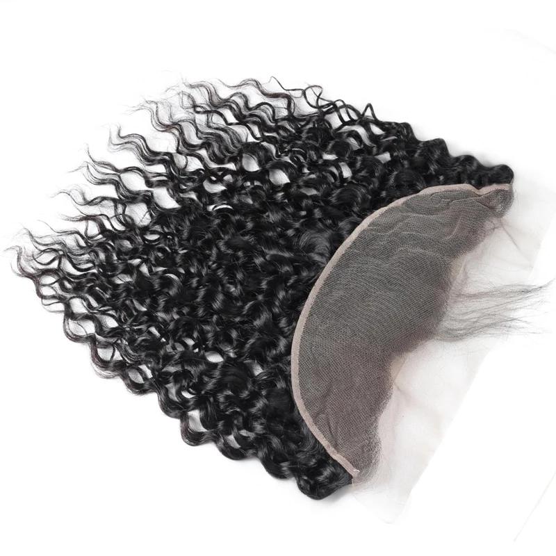 Mstar Hair 13x4 Lace Frontal Brazilian Water Wave Ear to Ear Pre Plucked Frontal Closure With Baby Hair 100 Non Remy Human Hair