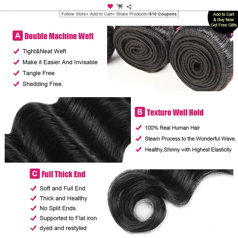 Mstar Wholesale Loose Deep Wave Human Hair Bundles Deals 10pcs/lot Brazilian Hair Weave Bundles Non remy Double Weft Hair