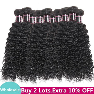 Mstar Wholesale Curly Weave Human Hair Bundles Brazilian Hair Weave Bundles 10pcs/lot Non Remy Hair Bundles Drop Shipping Allow