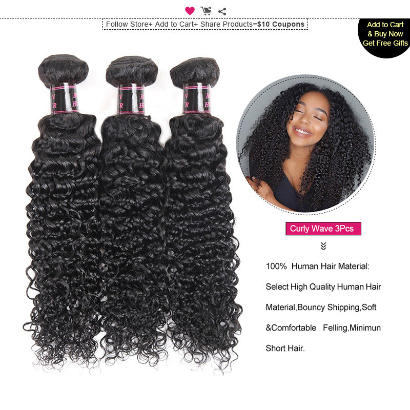 Mstar Wholesale Curly Weave Human Hair Bundles Brazilian Hair Weave Bundles 10pcs/lot Non Remy Hair Bundles Drop Shipping Allow