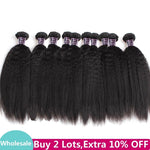 Mstar Wholesale Yaki Straight Human Hair Bundles 10pcs/lot Brazilian Hair Weave Bundles Non remy Double Weft Hair Extensions