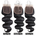 Mstar Wholesale Brazilian Body Wave Hair Lace Closure 5Pcs/Lot Free Middle Three Part Lace Closure Non Remy Hair Closure