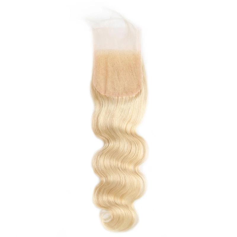 Mstar Brazilian Body Wave Lace Closure 613 Blonde Hair Weave 4X4 Free Part Remy Human Hair Lace Closure 8-20inch With Baby Hair