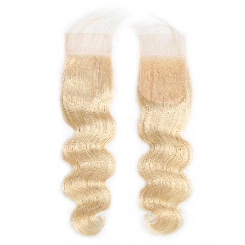 Mstar Brazilian Body Wave Lace Closure 613 Blonde Hair Weave 4X4 Free Part Remy Human Hair Lace Closure 8-20inch With Baby Hair