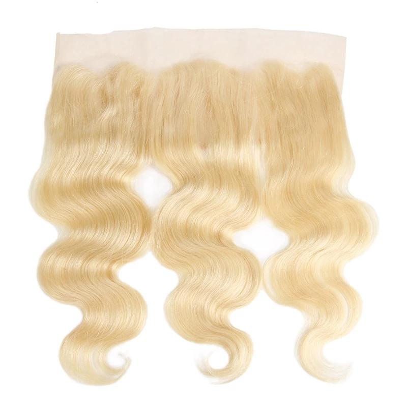 Mstar Body Wave Lace Frontal Brazilian Blonde Human Hair 13X4 Ear To Ear Lace Closure 613 Pre Plucked Frontal Closure Remy Hair