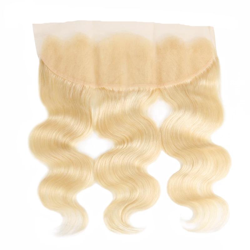 Mstar Body Wave Lace Frontal Brazilian Blonde Human Hair 13X4 Ear To Ear Lace Closure 613 Pre Plucked Frontal Closure Remy Hair