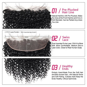 Mstar Mongolian Kinky Curly Human Hair Bundles With Frontal Remy Hair With Closure Ear To Ear Lace Frontal Closure With Bundles