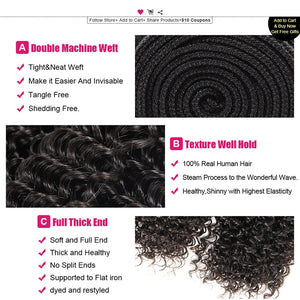 Mstar Malaysian Kinky Curly Bundles With Closure 4*4 Lace Closure With Baby Hairs Remy Human Hair Bundles With Closure Free Part