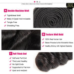 Mstar Loose Wave Hair Bundles With Lace Closure Free Part Peruvian Hair Bundles With Closure 4Pcs/Lot Remy Human Hair Extensions