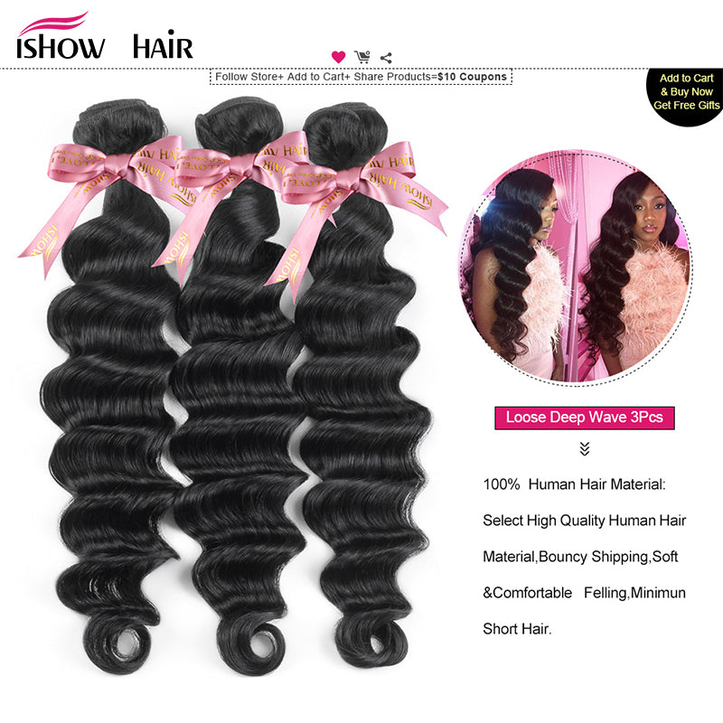 Mstar Loose Deep Wave Hair 3 Bundles With Closure Remy Hair Weave With Lace Closure Brazilian Human Hair Bundles With Closure