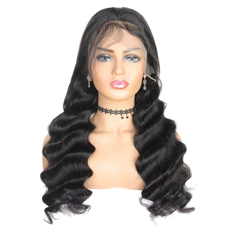 Mstar Loose Wave Lace Front Wig Pre Plucked Brazilian Human Hair Wigs With Baby Hair High Density 360 Lace Front Wig Remy Hair